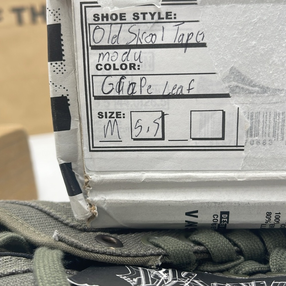 Vans WMNS Olive Green Sneakers Camouflage Old Skool Tapered Modular Grape Leaf - Picture 16 of 16